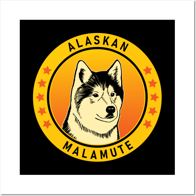 Alaskan Malamute Dog Portrait Wall Art by millersye